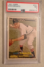 1957 Topps Baseball #301 Sam Esposito Scarce Series Chicago White Sox PSA 7 NM