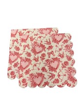 Two Paper Beverage Napkins Decoupage/crafts VALENTINE  S CUPID HEARTS