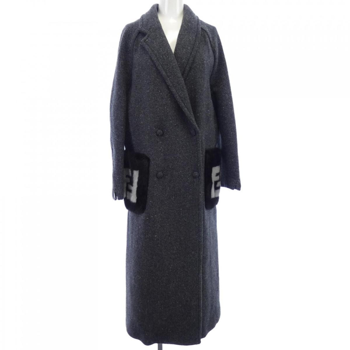 Fendi FF8692 AD9R Mink Coat Gray/Black UK 36 Used
