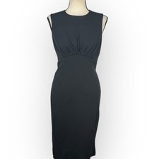 Calvin Klein Empire Waist Sheath Dress Women's 2 Black Knee Length Sleeveless