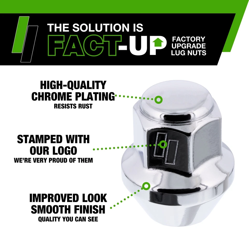 Chrome Lug Nuts for 2013-2016 Lincoln MKZ with Factory Wheels - Image 4 of 4