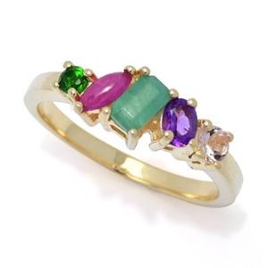 Authentic 18K Gold Plated Choice of Gemstone "Peace" or "Dream" Acrostic Ring