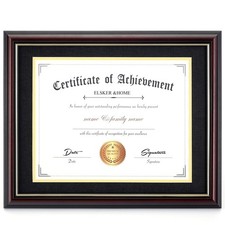 ELSKER HOME Diploma Frames 11x14 with Mat- Solid Cherry Wood - Display 11x14 Doc