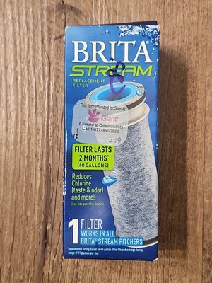 New in Box Genuine Brita Stream Replacement Water Filters 1 Pack