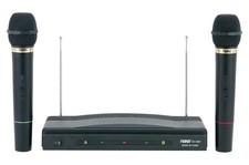 Dual Handheld Wireless Microphone Starter Kit with Wireless FM Receiver, Black
