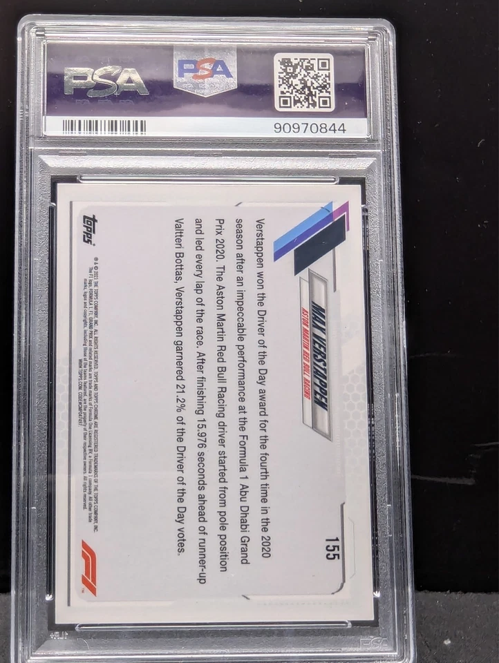 2021 Topps Chrome F1 Max Verstappen #161 Gold Purple Refractor PSA 10 - Image 2 of 2