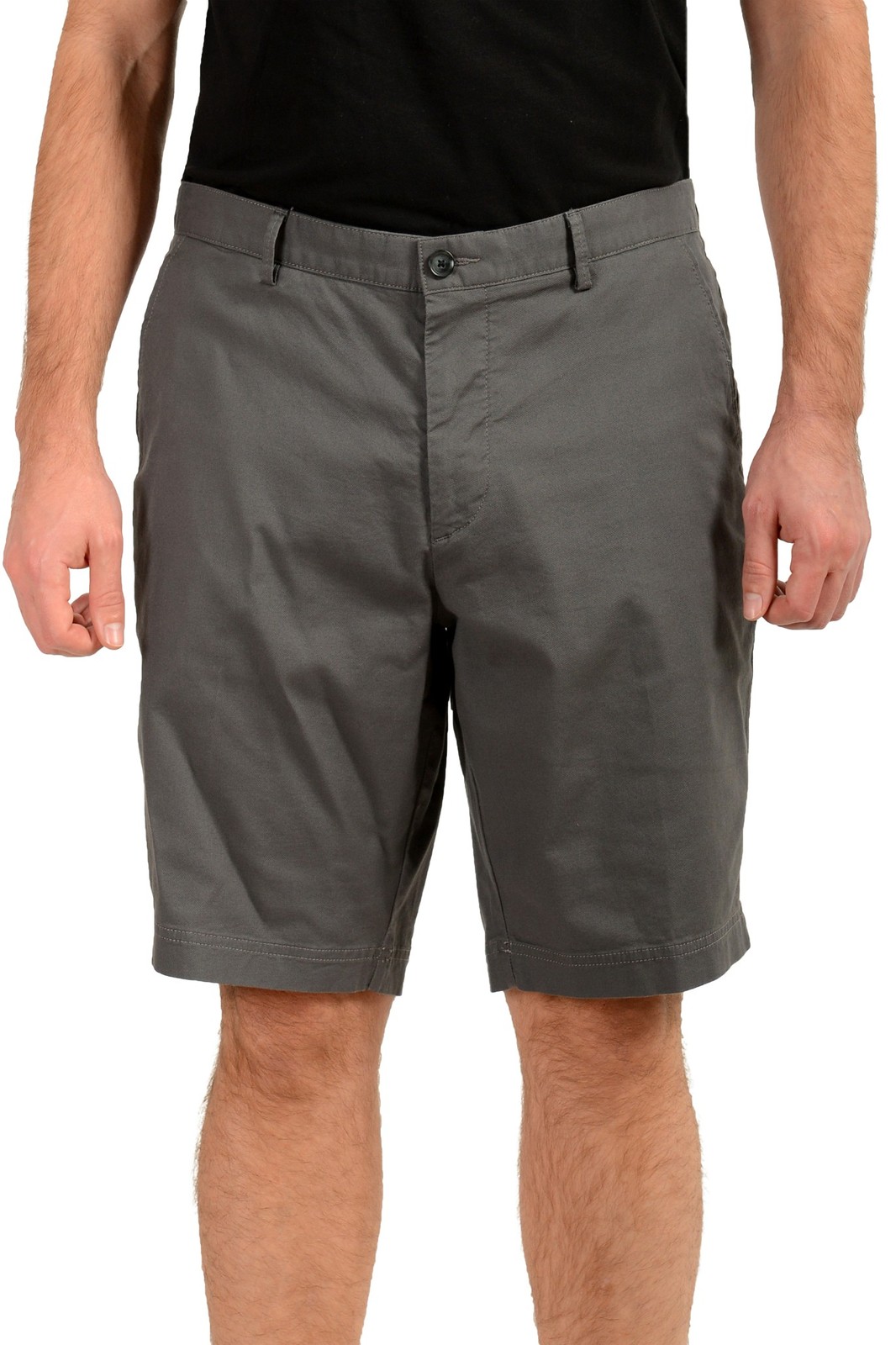Мужские шорты Hugo Boss Slice-Short1 серого цвета с плоской подошвой спереди US 38R IT 54 14590₽