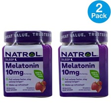 Natrol Melatonin 10mg Sleep Aid Gummies Strawberry Flavor 90ct 2 Pack New 08/26