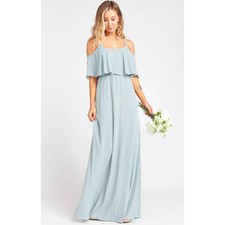 Show Me Your Mumu Caitlin Maxi Dress Silver Sage XS NWT