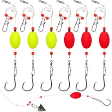 Dovesun Fish Finder Rig - 90LB Surf Fishing Tackle with 5/0 Circle Hooks 6PCS 