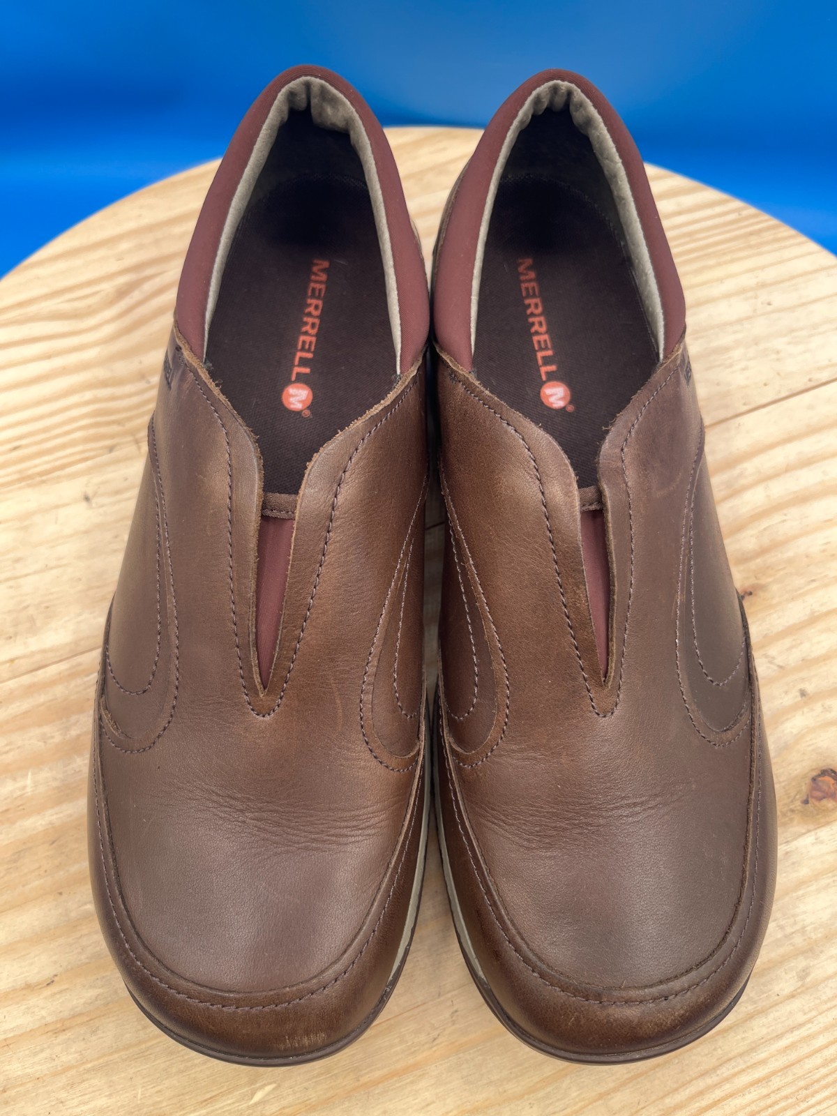 Scarpe zoccoli Merrell Encore QFORM 2 donna taglia 10 EU41 pelle marrone comode slip on