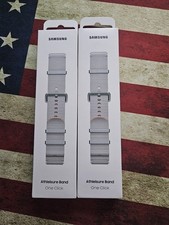 BRAND NEW-Genuine Samsung Galaxy Watch Band Strap Athleisure Silver 20mm M/L