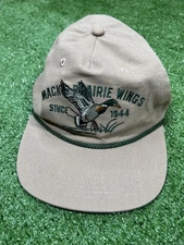 Mack's Prairie Wings Hat Cap Snap Back Khaki Green Rope Duck Embroidered Mens