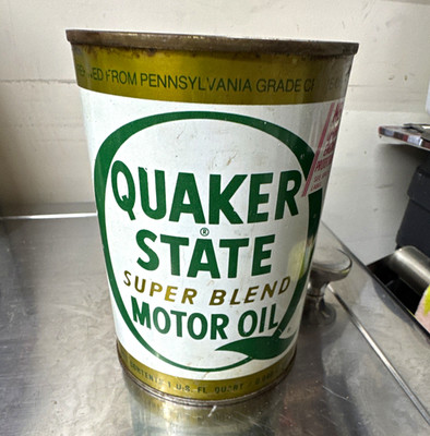 Quaker State Super Blend Motor Oil 1 Quart Advertising Oil Can Gas & Oil