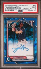 2024 Bowman Chrome Sapphire Edition Prospects AUTO Paulino Santana #/199 PSA 9