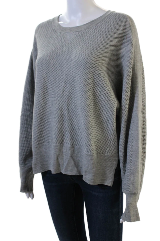Vince унисекс серый пуловер свитер ворота шерсти шелк размер L - Изображение 2 из 4