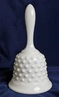 VTG Fenton White Milk Glass Hobnail Bell 5.5” Signed Logo Excellent Condition