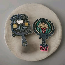 Antique Wood Stove Cast Iron Trivets matching set eagle heart kitchen farmhouse