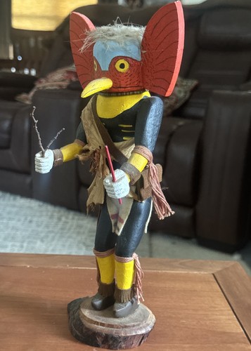 Vintage 1977 Hopi Great Horned Owl Black Walnut Kachina R. Wilhelm Signed 11.5”H - Picture 3 of 18