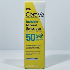CeraVe Invisible Mineral Face Sunscreen SPF 50 Lotion 1.62 oz Exp : 03/27