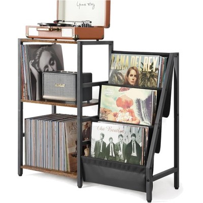 Stylish Turntable Stand for Vinyl Record Storage