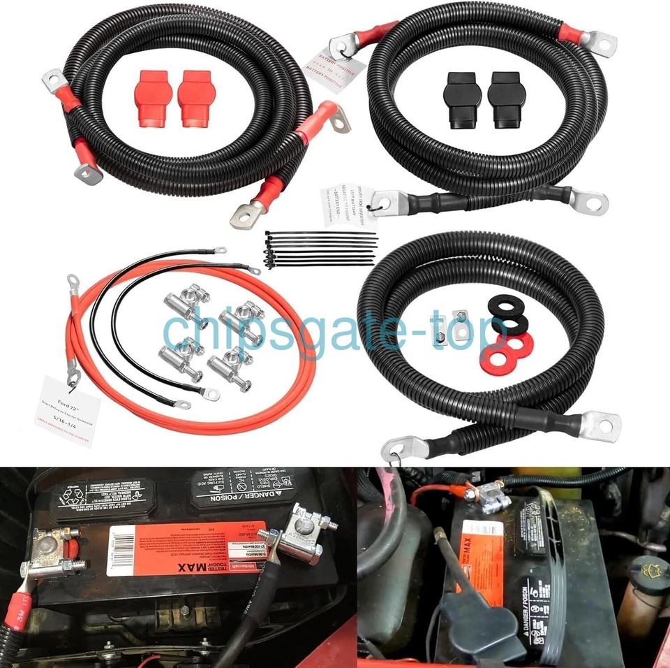 For 1999-2003 Ford Superduty F250/F350/Excursion 7.3L Diesel Battery Cables Kit - Image 2 of 4