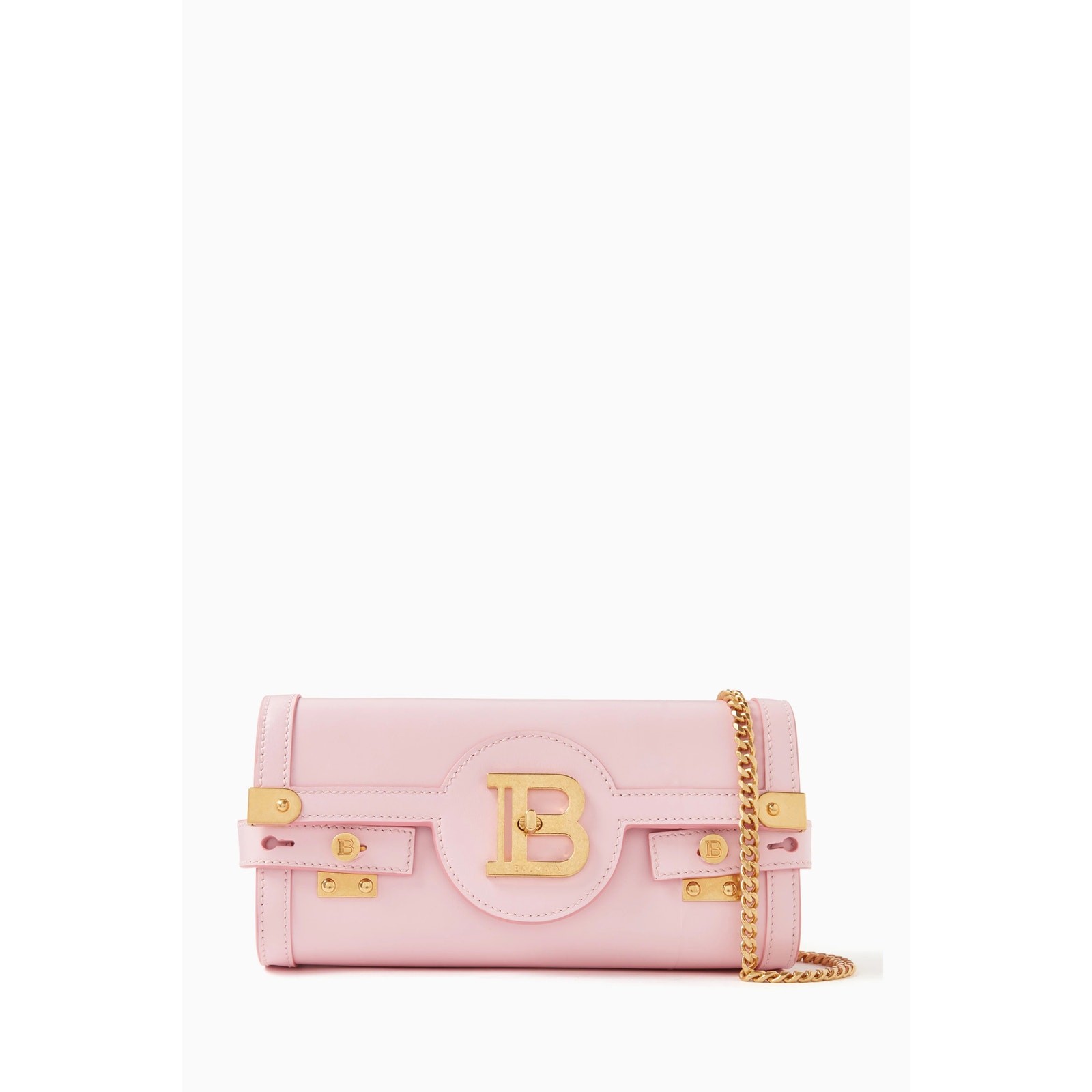 Balmain B-Buzz 23 Calfskin Leather Clutch ~ Pink