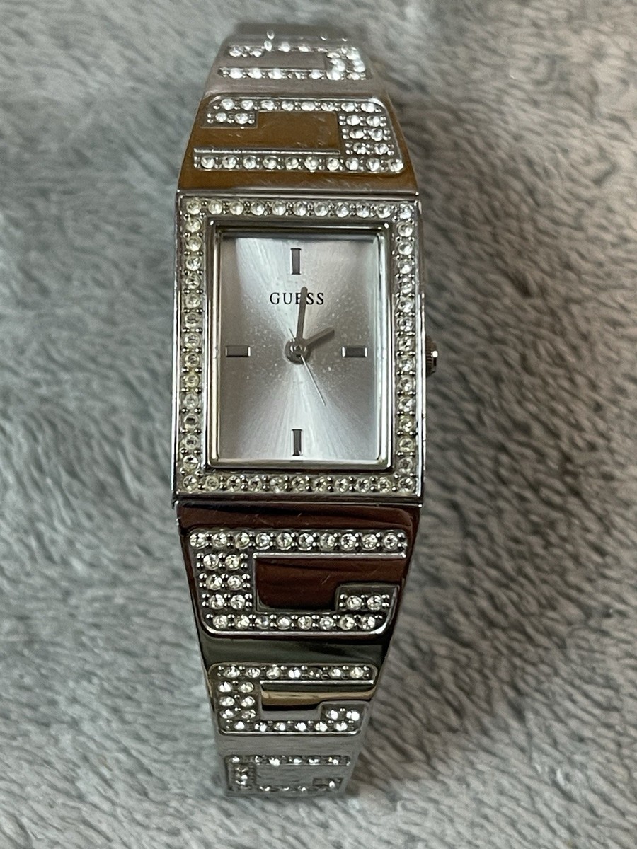 Guess Ladies Silver Dial Bangle Bracelet Quartz Watch W13073L1 !! 6” Inch Repair Guess Ladies Silver Dial Bangle Bracelet Quartz Watch  main image 2