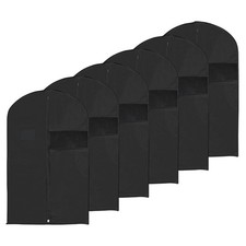 51" Garment Bag, 6pcs Breathable Suit Bag for Storage Hanging Clothes, Black
