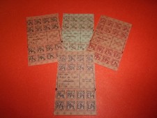 RATIONNEMENT,LOT de 4 feuilles de tickets de semences pour jardin ,1944,(j805