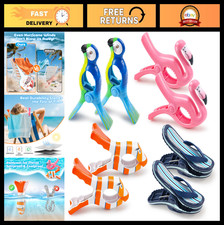 8 Pack Beach Chair Clips - Durable Towel Clips, Colorful Parrot Flamingo Shape