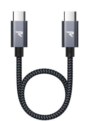 RAMPOW USB-C Ladekabel 0,2M - Kurz, Schnellladen, Nylon, QC 3.0, Samsung, Auto