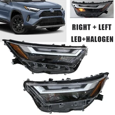Pair For 2022 2023 2024 Toyota RAV4 XLE Headlight Halogen w/ LED DRL Left+Right