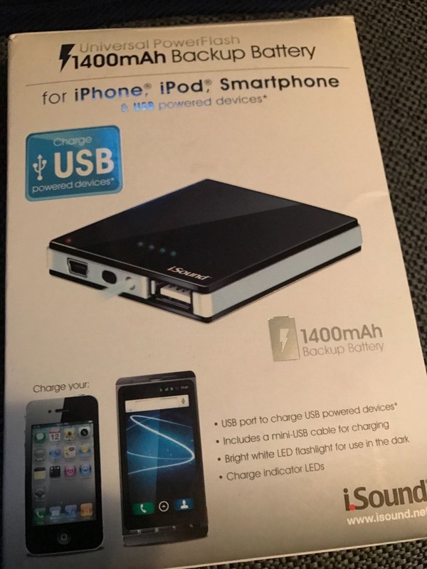 Universal Powerflash 1400mAh Battery Backup for iPhone, iPod, Smartphone and USB