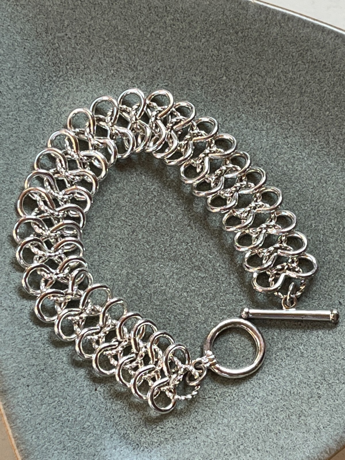 Unique Silvertone Infinity Loop Link Bracelet – 7… - image 6