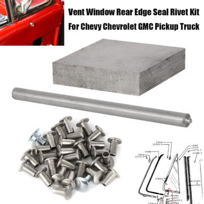 For 51-54 /64-87 CHEVY TRUCK VENT WINDOW REAR EDGE SEAL RIVET KIT + PIVOT RIVETS
