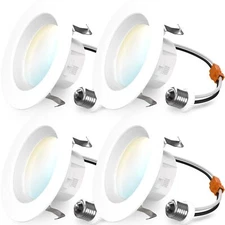 Sunco 4 Pack 5 CCT Retrofit LED Recessed Lighting 4 Inch,