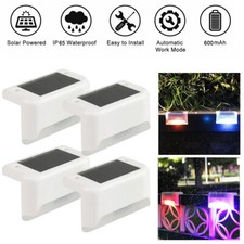 4 Pack Solar Deck Lights Outdoor Waterproof LED Steps Lamps for Stairs Fence USA