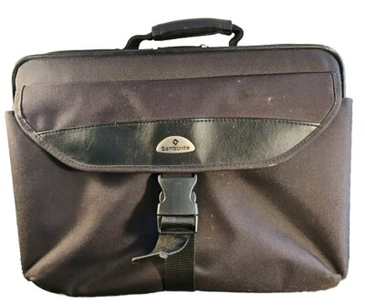 Samsonite Nylon Briefcase Laptop Case Black 17x13 Messenger Bag 