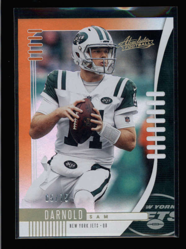 SAM DARNOLD 2019 PANINI ABSOLUTE #10 ORANGE FOIL PARALLEL #65/75 AY4919