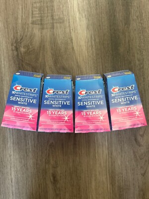 4Packs Crest 3D Whitestrips Sensitive Teeth Whitening Kit - 56 Treatments