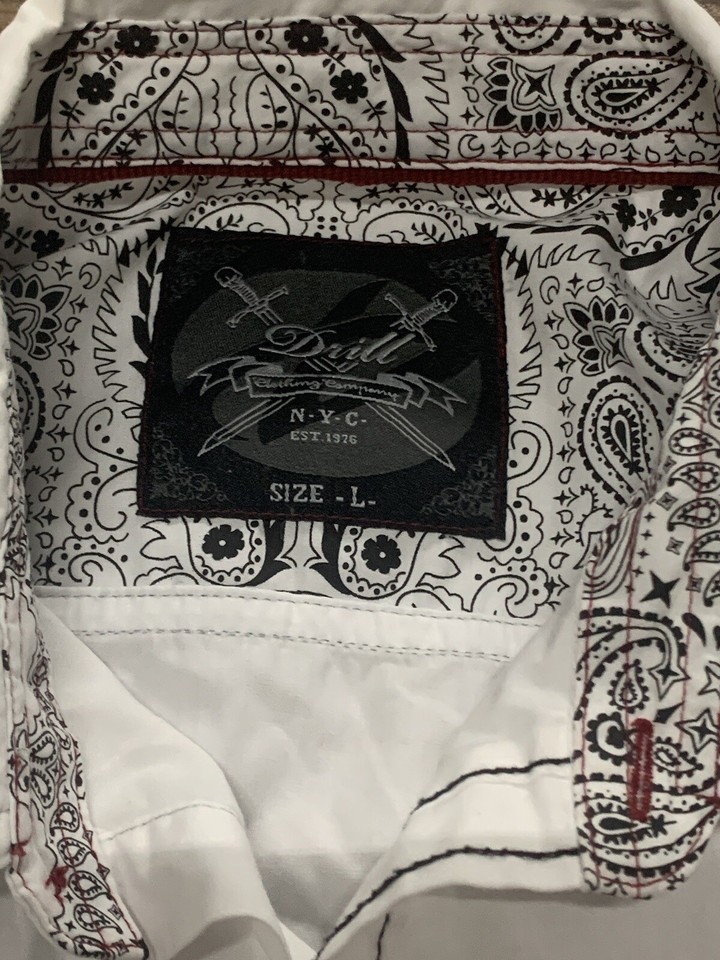 Drill Clothing Company Button Down Shirt Mens Size L FLIP Long Sleeve