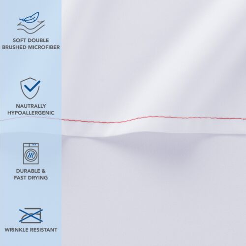 Microfiber Flat Bed Sheets (6 Pack), Color and Size Options, Color Coded Hem - Picture 3 of 45