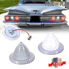 2X Clear Rear White LED Backup Light 1960-1961 Impala Bel Air Biscayne El Camino