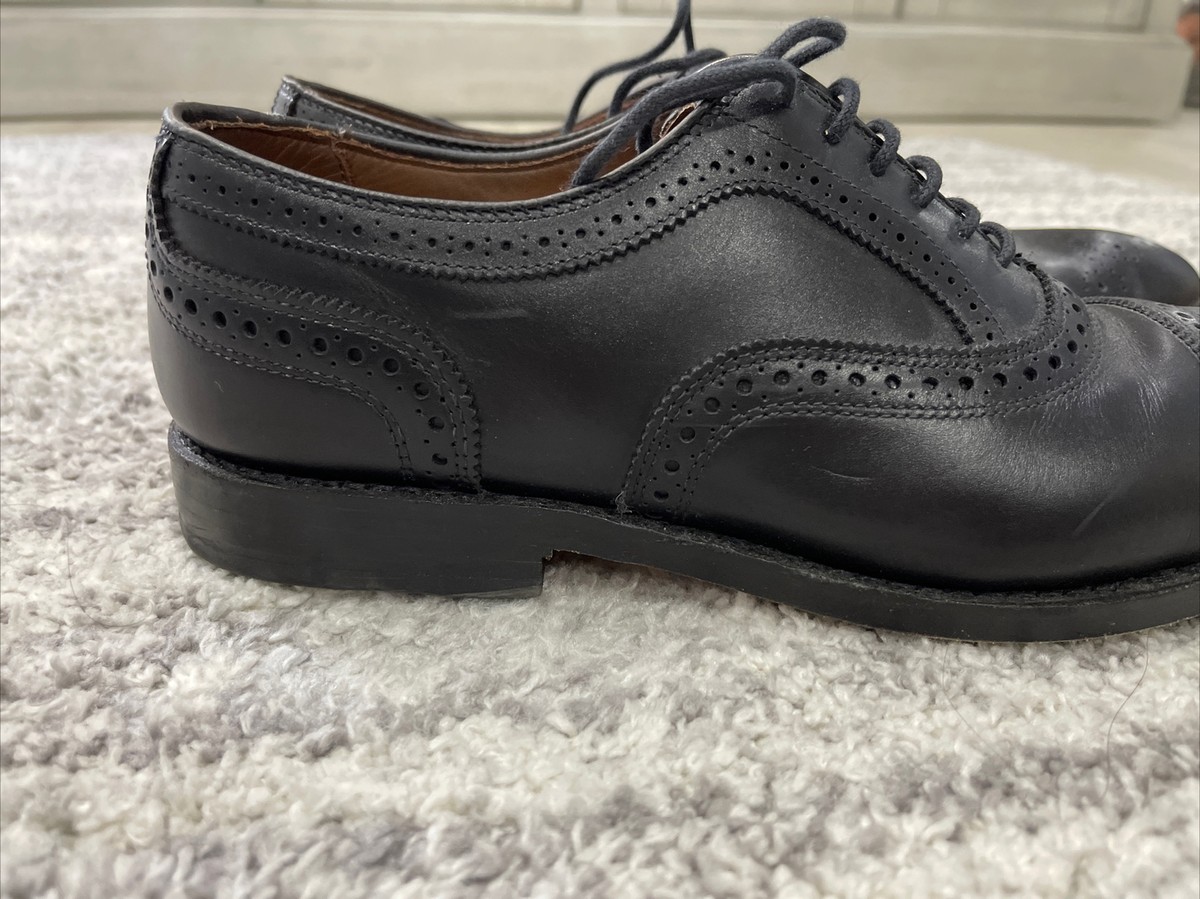 Allen Edmonds 6115 Strand Black Medallion cap toe dress shoes Men