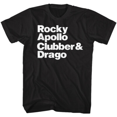 Rocky Balboa T-Shirt New Licensed Movies Fighters Drago  Black Cotton SM - 5XL