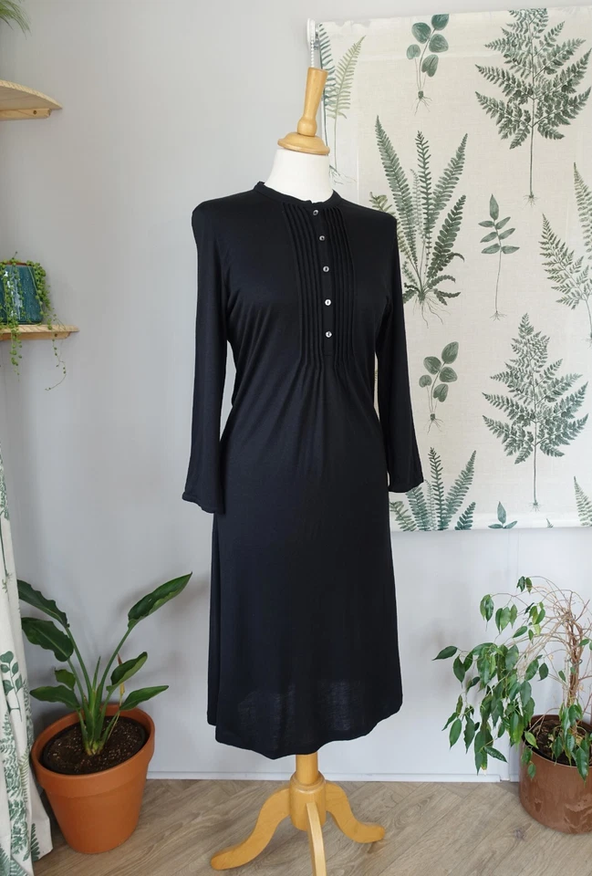 0039 ITALY Black Modal & Cashmere dress size M - Image 2 of 4
