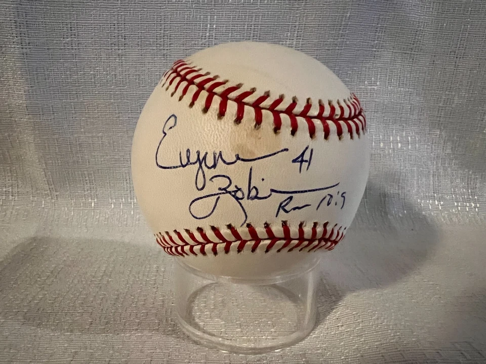 Béisbol Rawlings autografiado por Eugene Robinson firmado por Gene Budig JSA Foto 2 de 4