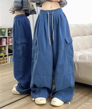 Japanese Women street Wide Leg Pants Loose Trousers Casual