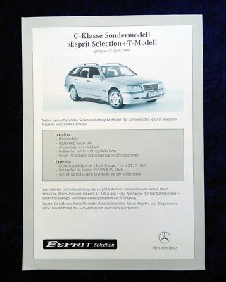 Mercedes-Benz C-Klasse Sondermodell Esprit Selection Prospekt-Blatt 17.04.2000